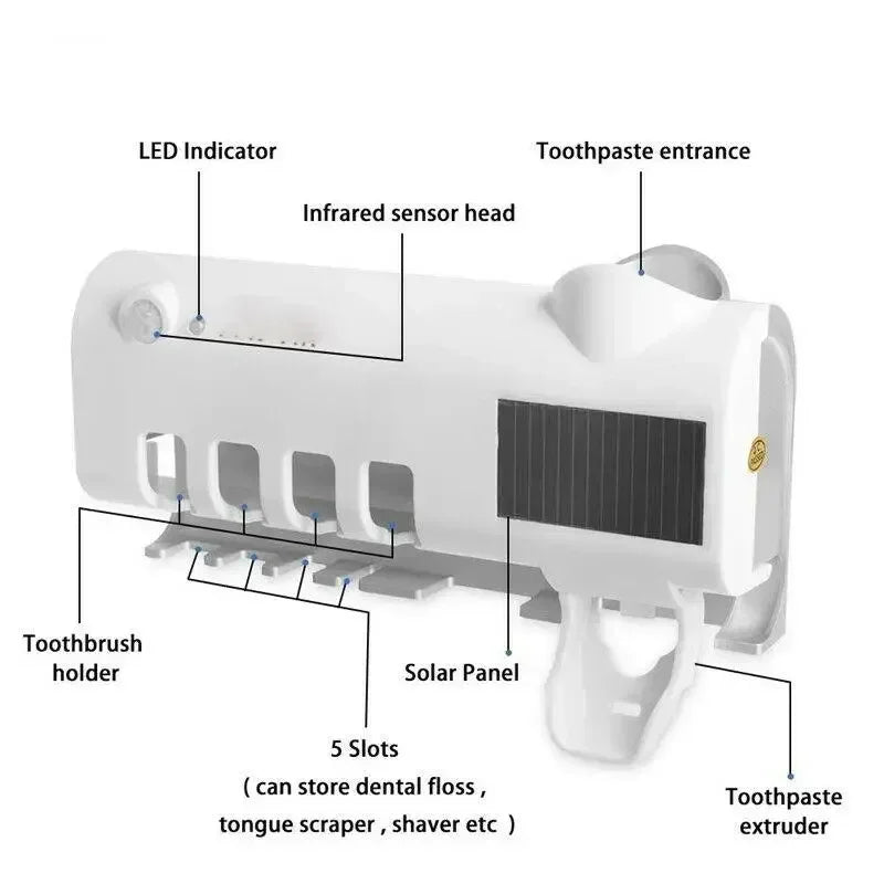 Contenedor de Cepillos Dentales - Con Esterilizador de Luz UV